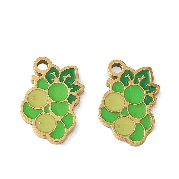 Fruit 304 Stainless Steel Enamel Pendants