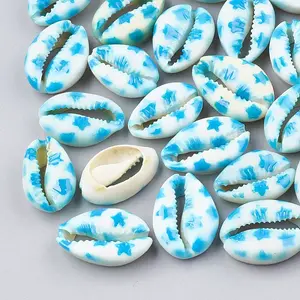 Printed Cowrie Shell Beads