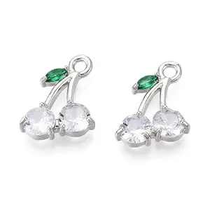Brass Micro Pave Cubic Zirconia Pendants