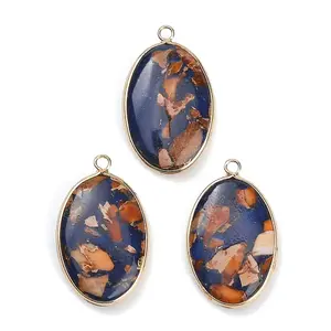 Dyed Synthetic Imperial Jasper Pendants