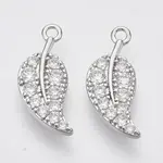 Brass Micro Pave Clear Cubic Zirconia Pendants