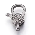 Brass Micro Pave Cubic Zirconia Lobster Claw Clasps