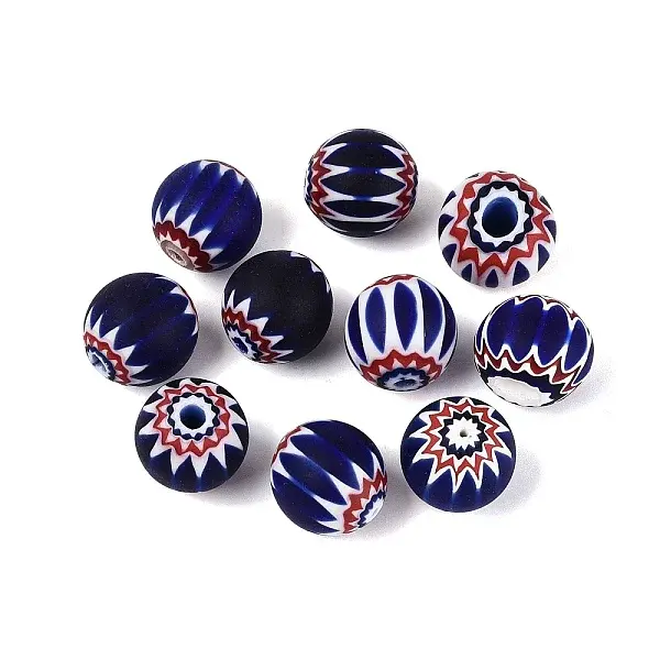 Handmade Millefiori Glass Round Beads