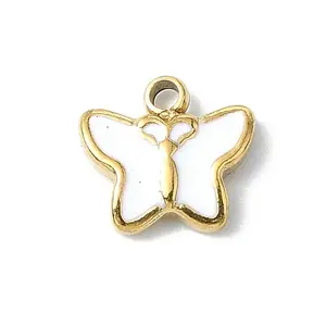 304 Stainless Steel White Enamel Charms