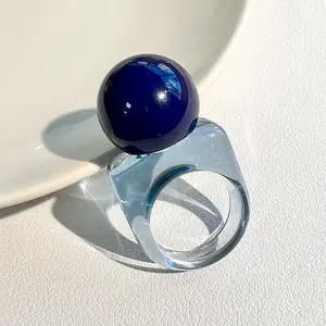 Resin Round Bead Finger Rings