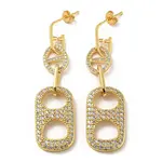 Golden Brass Dangle Stud Earrings