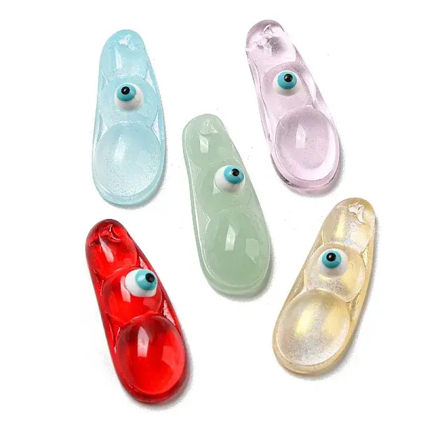 Transparent Glass with Enamel Pendants