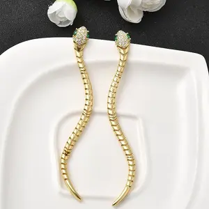 Brass Cubic Zirconia Stud Earrings