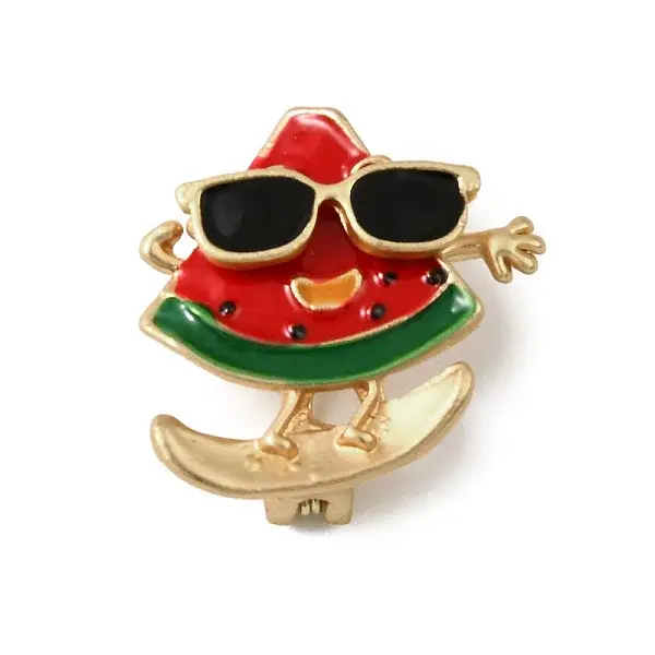 Golden Alloy Enamel Brooch