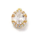 Brass Micro Pave Clear Cubic Zirconia Pendants