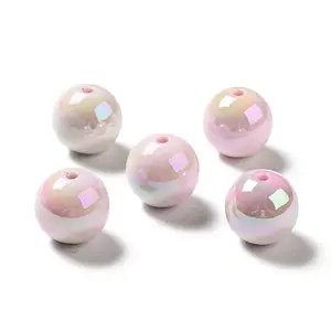 UV Plating Opaque Rainbow Iridescent Acrylic Beads