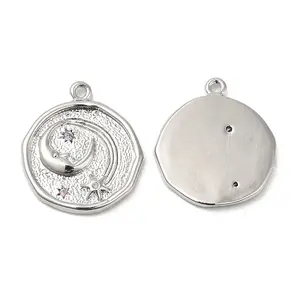 Brass Micro Pave Cubic Zirconia Pendants