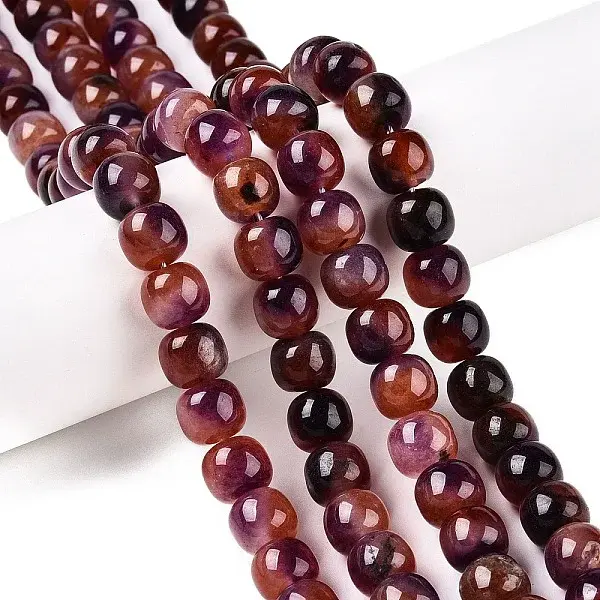 Dyed Natural White Jade Beads Strands