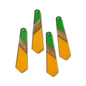 Opaque Resin & Walnut Wood Pendants