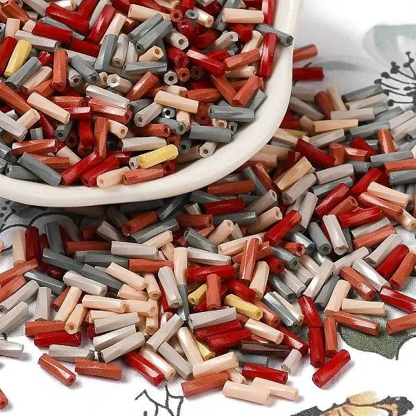 Baking Paint Glass Twist Bugle Beads