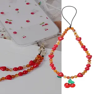 1Pc Agate Beaded Mobile Phone Lanyard Wrist Straps
