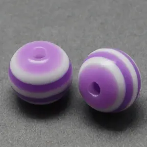 Round Striped Resin Beads