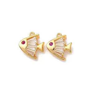 Brass Micro Pave Cubic Zirconia Pendants