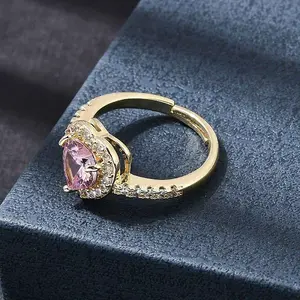 Brass Micro Pave Cubic Zirconia Cuff Open Rings