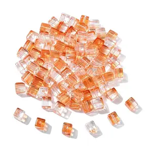 100Pcs Baking Paint Transparent Glass Beads