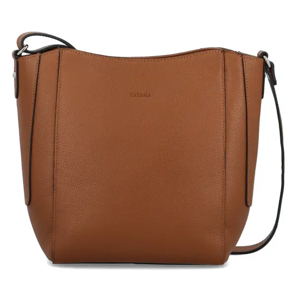 Dámská kožená kabelka na rameno hnědá - Katana Selwa