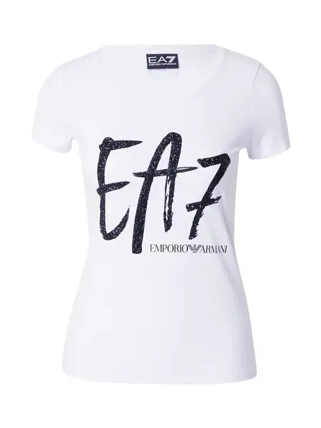 EA7 Emporio Armani Tričko  námornícka modrá / biela