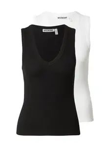 WEEKDAY Top 'Grace'  čierna / biela
