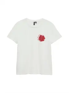 VERO MODA Tričko  červená / biela