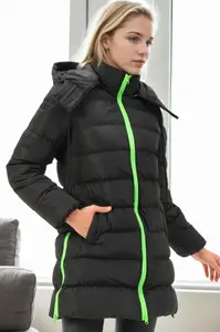 Z6770 DEWBERRY WOMEN'S COAT-BLACK-GREEN-2