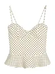 Bershka Top  nebielená / tmavohnedá