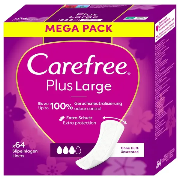 Carefree Slipové vložky Plus Large 64 ks