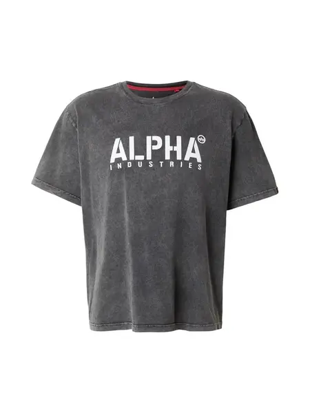 ALPHA INDUSTRIES Tričko  čierna / biela