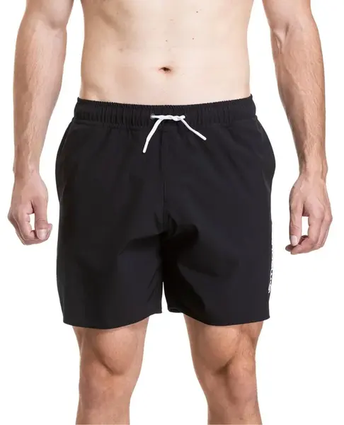 Meatfly pánské plavky Keith Boardshorts 17" Black / White | Černá | Velikost XL