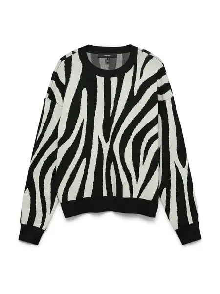 VERO MODA Sveter 'VMSilje'  krémová / čierna