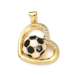 Brass Micro Pave Clear Cubic Zirconia Pendants
