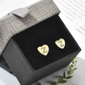 Rack Plating Brass Micro Pave Clear Cubic Zirconia Stud Earrings