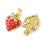 2Pcs Brass Micro Pave Cubic Zirconia Enamel Pendants
