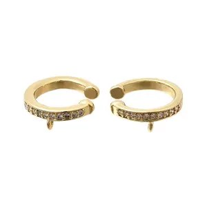 Brass Micro Pave Cubic Zirconia Ear Cuff Findings