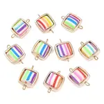CCB Plastic Frame with Polymer Clay Beads Square Links Connector Charms