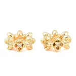 Brass Pave Clear Cubic Zirconia Spacer Beads