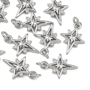 Brass Clear Cubic Zirconia Charms