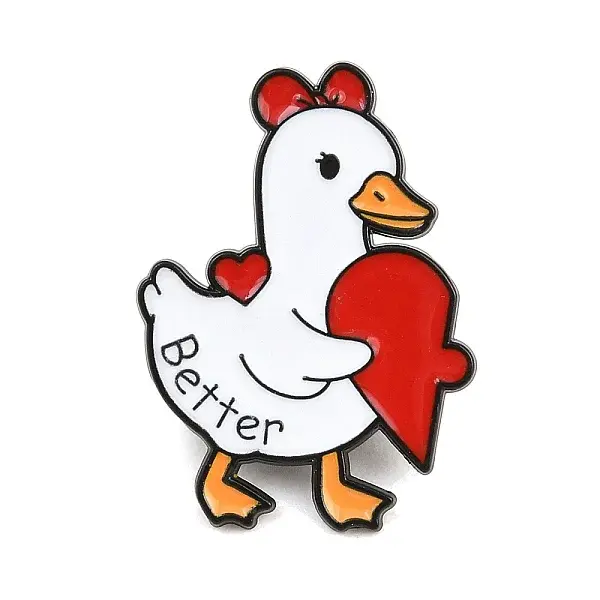 Valentine Better Heart Duck Enamel Pins