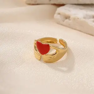 304 Stainless Steel Enamel Cuff Open Rings