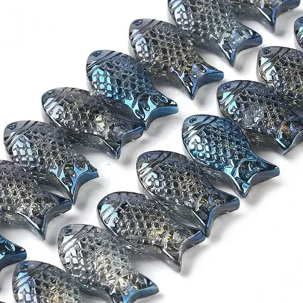 Electroplate Transparent Glass Beads Strands