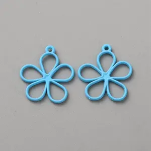 Hollow Out Spray Painted Alloy Pendants