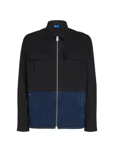 KARL LAGERFELD JEANS Prechodná bunda  modrá denim / čierna