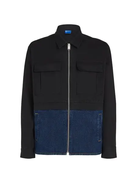 KARL LAGERFELD JEANS Prechodná bunda  modrá denim / čierna