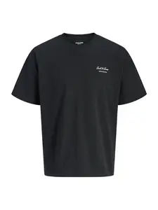 Jack & Jones Plus Tričko 'JJEArchive'  čierna / biela
