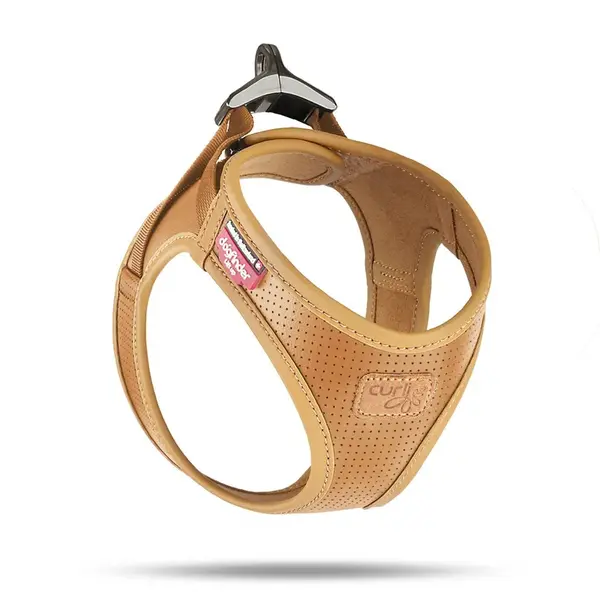 Curli Postroj pro psy z jablečné kůže Brown M, 6-9 kg