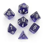 Sada kostek Chessex Translucent Purple/White Polyhedral 7-Die Set